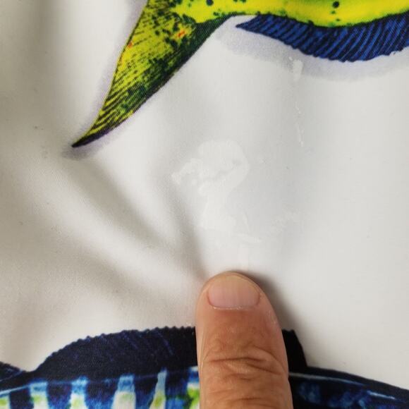 MKS Unlimited Swim Shorts Mens 38 Fish Print Board Trunks Lined Pockets Beach - Picture 7 of 16